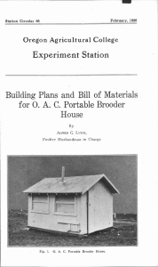 Experiment Station Building Plans and Bill of Materials House