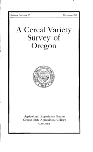 A Cereal Variety Survey of Oregon Agricultural Experiment Station