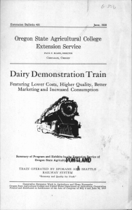 Dairy Demonstration Train Oregon State Agricultural College Extension Service