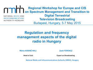 Regional Workshop for Europe and CIS Digital Terrestrial Television Broadcasting