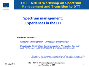 Spectrum management: Experiences in the EU ITU – NMHH Workshop on Spectrum