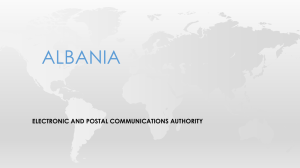 ALBANIA  ELECTRONIC AND POSTAL COMMUNICATIONS AUTHORITY