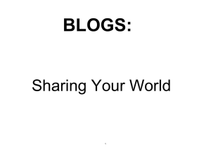 BLOGS: Sharing Your World 1