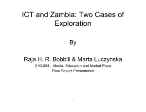 ICT and Zambia: Two Cases of Exploration By