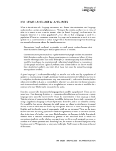 Language XVI  LEWIS: LANGUAGE &amp; LANGUAGES