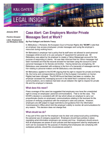 Case Alert: Can Employers Monitor Private Messages Sent at Work?