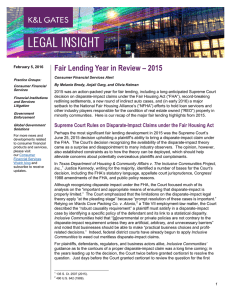 Fair Lending Year in Review – 2015