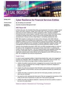 Cyber Resilience for Financial Services Entities ASIC Report 429