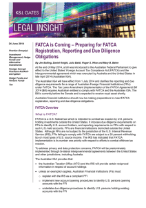 FATCA is Coming – Preparing for FATCA Obligations