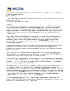 Near real-time satellite and ground based radiometric estimation of vegetation... content in Montana rangelands