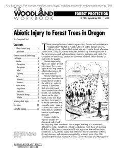 T Abiotic Injury to Forest Trees in Oregon FOREST PROTECTION Contents