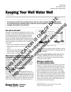 Keeping Your Well Water Well DATE.