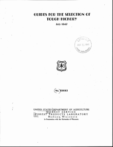 GUIDES FOR THE SELECTION OF TOUGH IIICICORY July 1947 (No)121683