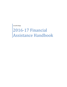 2016-17 Financial Assistance Handbook  Cornell College