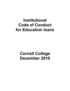 Institutional Code of Conduct for Education loans