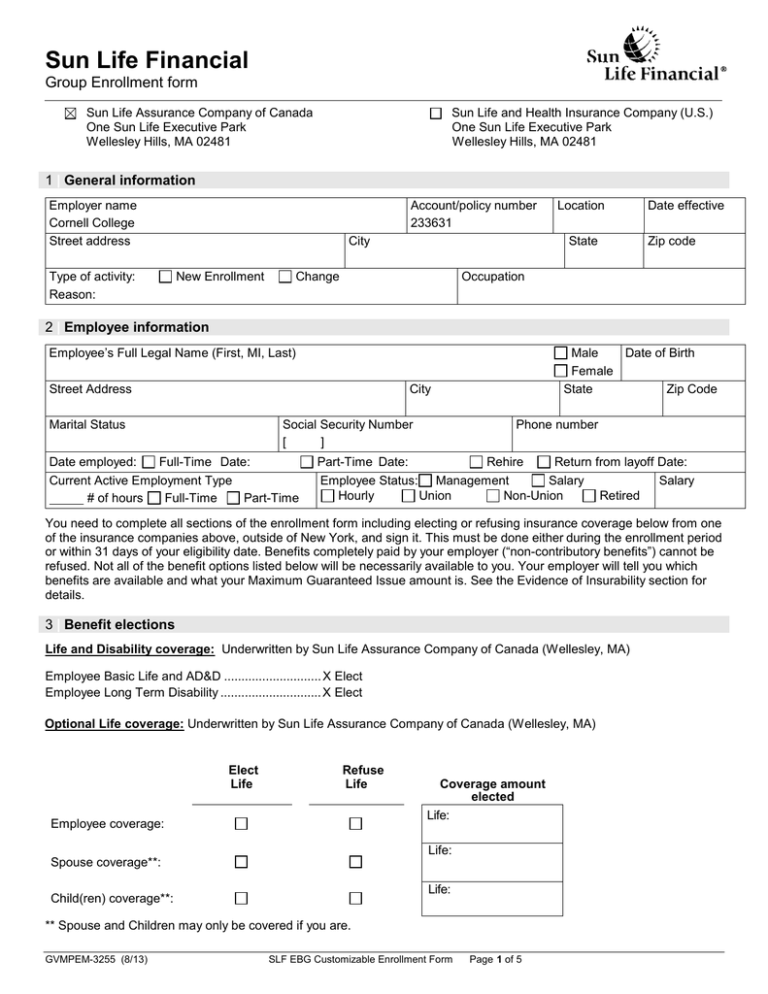 sun life disability phone number