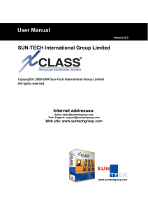 User Manual  SUN-TECH International Group Limited Internet addresses: