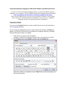 Using International Languages in Microsoft Windows and Microsoft Word