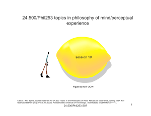 24.500/Phil253 topics in philosophy of mind/perceptual experience session 10 Figure by MIT OCW.