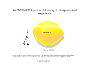 24.500/Phil253 topics in philosophy of mind/perceptual experience session 11 Figure by MIT OCW.