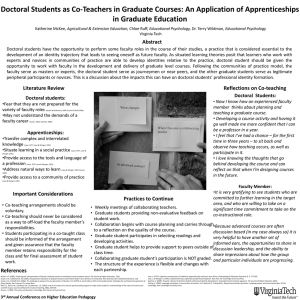 Doctoral Students as Co-Teachers in Graduate Courses: An Application of... in Graduate Education