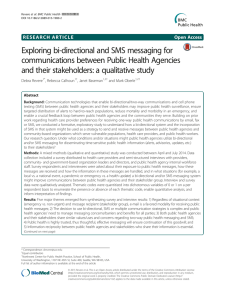 Exploring bi-directional and SMS messaging for communications between Public Health Agencies