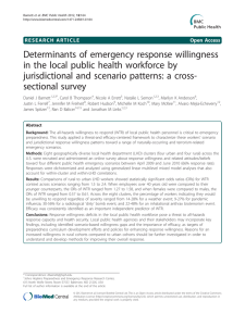 Determinants of emergency response willingness jurisdictional and scenario patterns: a cross-