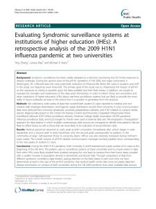Evaluating Syndromic surveillance systems at institutions of higher education (IHEs): A