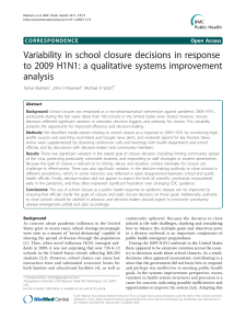 Variability in school closure decisions in response analysis