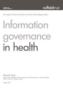 Information governance in health Research report