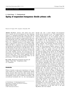 Ageing of magnesium /manganese dioxide primary cells