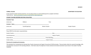 CORNELL COLLEGE DEPARTMENT OF EDUCATION 04/18/14