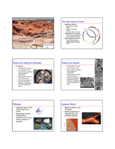 Chapter 29 (New): Rocks The main types of rocks  IGNEOUS ROCKS