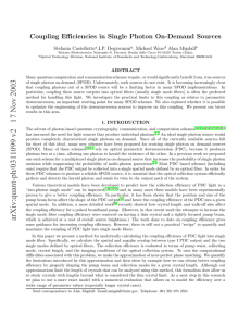 Coupling Efficiencies in Single Photon On-Demand Sources Stefania Castelletto ,I.P. Degiovanni