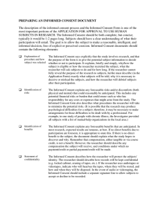 PREPARING AN INFORMED CONSENT DOCUMENT