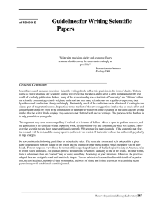 Guidelines for Writing Scientific Papers