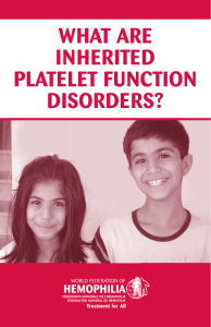 What	are InherIted platelet	FunCtIon dIsorders?