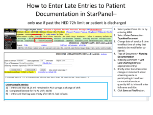How to Enter Late Entries to Patient Documentation in StarPanel–