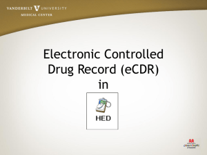 Electronic Controlled Drug Record (eCDR) in