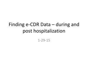 Finding e-CDR Data – during and post hospitalization 1-29-15