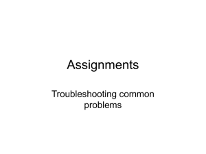 Assignments Troubleshooting common problems