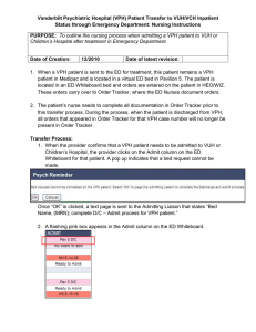 Vanderbilt Psychiatric Hospital (VPH) Patient Transfer to VUH/VCH Inpatient