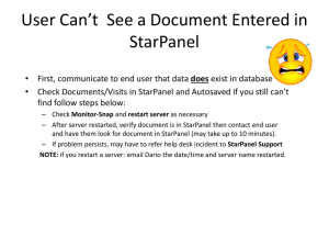 User Can’t  See a Document Entered in StarPanel does