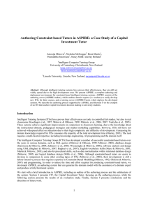 Authoring Constraint-based Tutors in ASPIRE: a Case Study of a... Investment Tutor