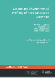 Carbon and Environmental Profiling of Hard Landscape  Kirsten O’Connor