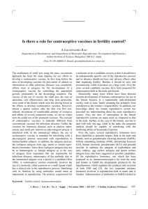 Is there a role for contraceptive vaccines in fertility control? R