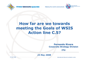 How far are we towards meeting the Goals of WSIS Fernando Rivera