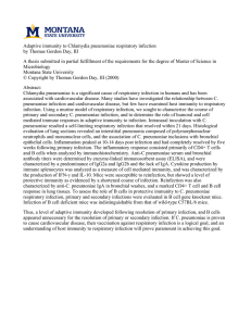 Adaptive immunity to Chlamydia pneumoniae respiratory infection