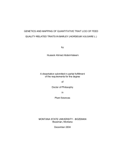 GENETICS AND MAPPING OF QUANTITATIVE TRAIT LOCI OF FEED by