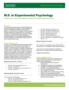 M.S. in Experimental Psychology department of psychology .